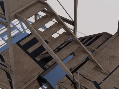 Rooftop Stairs 06 Low-poly 3D model