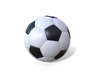  Generic Black and White Soccer Ball Low-poly PBR 