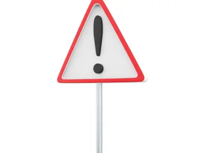 3d a street hazard sign 3D model