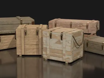 Wood Box Set Free 3D model
