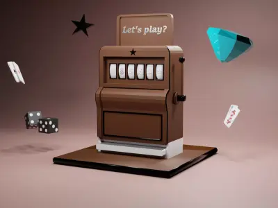 Low poly slot machine 1 Low-poly 3D model