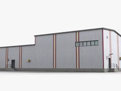 Factory x1 Low-poly 3D model