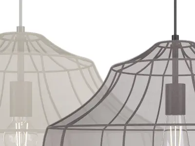 Hanglamp Beau van netstof in cremekleur - Hanging lamp 3D model