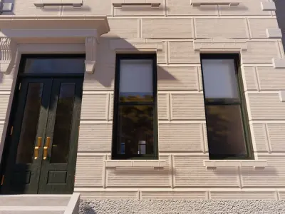 Row Townhouses New York style Low-poly 3D model