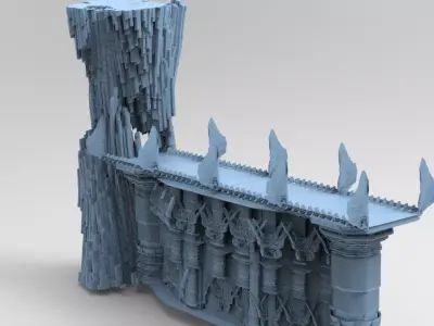 Fantasy Canyon Bridge 3D model