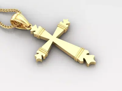 Light Gold 18K Cross Pendant 2CP083 3D print model
