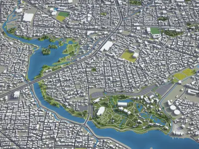 Kumamoto  Low-poly 3D model