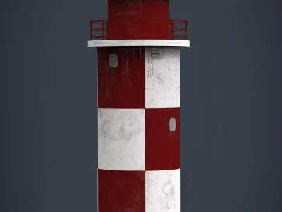 Lighthouse with stripes 3D model