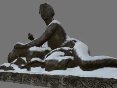 woman statue 3 Low-poly 3D model