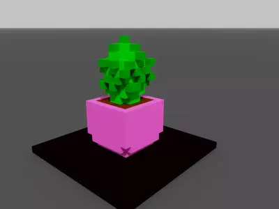 cactus in pot Low-poly 3D model