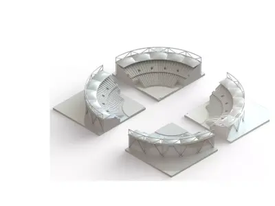 Modular cricket stadium 3D print model