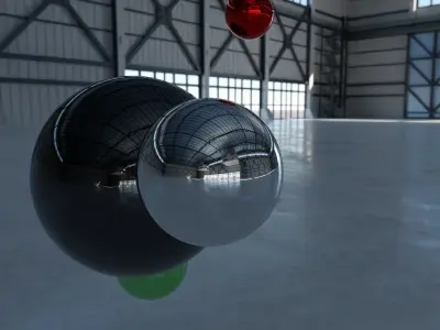 HDRI - Industrial Hangar Hall Interior 3 Texture