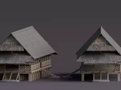 Traditional Houses - Rumah Baileo Low-poly 3D model