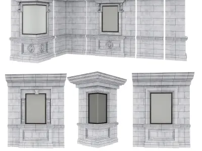 Architectural detail of the facade 2 3D model