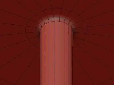 3 Light Cascading Ring Polished Nickel Pendant 3D model