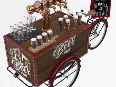 Beer bike cafe 3D model
