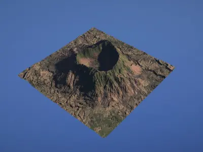 Landscape Environment Volcano Snow 49 Low-poly 3D model