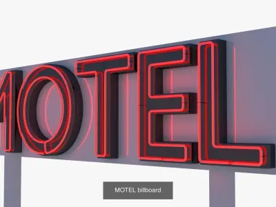 Highway and motel sign 3D Model Pack