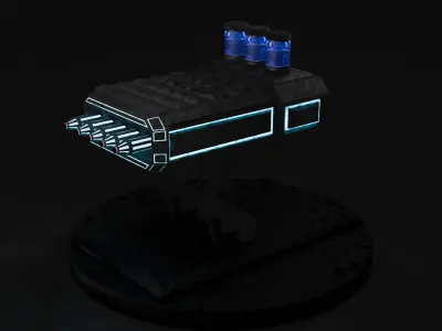 Sci fi Chemical missile lounger Low-poly 3D model