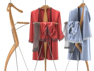 Valet stand Porada Sir-Bis 2 with peignoir and stockings 3D model