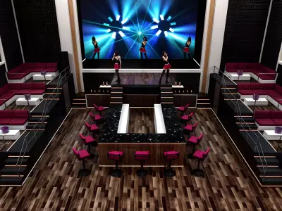 Vibrant and Dynamic Nightclub Design Low-poly 3D model