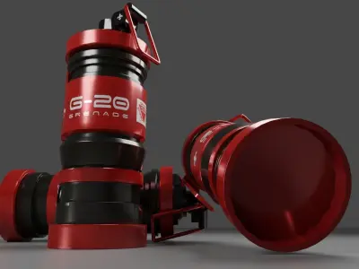 Sci-Fi grenade red model 3D model