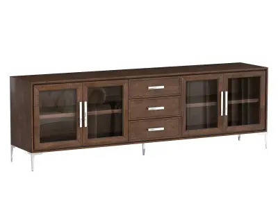BENOIT GLASS 4-DOOR SIDEBOARD WITH DRAWERS 3D model