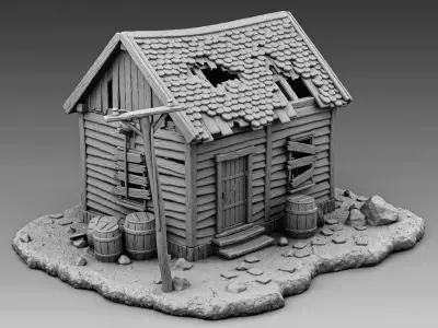 Abandoned house 3D print model