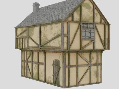 Medieval House Low-poly 3D model