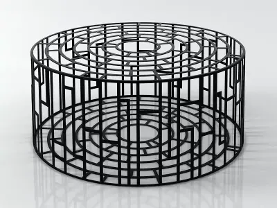 Kub three colorful metal stools 3D model