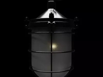 Industrial Hanging Cage Lamp Low-poly 3D model