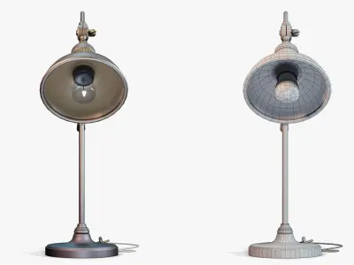 Table Lamp Adjustable Vintage Low-poly 3D model