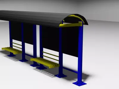 Bus stop model 2 Low-poly 3D model