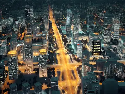 Beijing CBD Night View China Zun CCTV Tower   3D model