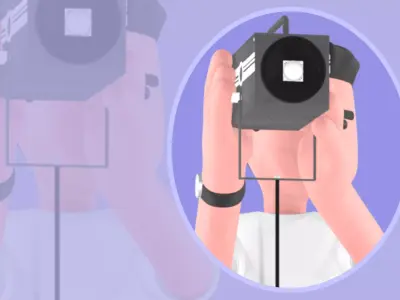 Stylized 3D Male Photographer Character - Adjusting Studio Light 3D model