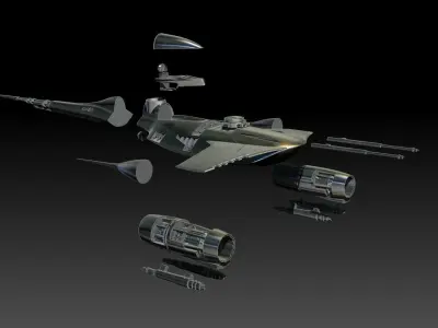 Naboo Star Fighter Mandalorian Version 3D print model