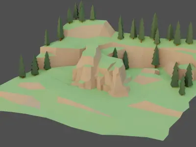 Landscape Forest Low-poly 3D model
