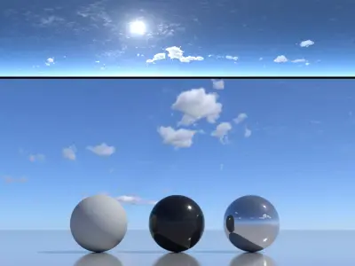 Skydome HDR - Sunny Noon Stratus Clouds Sky - 3 Texture