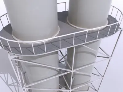 Water Tanks Pack 2 Low-poly 3D model