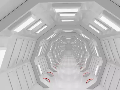 Futuristic Sci Fi Spaceship Corridor Environment 3D model