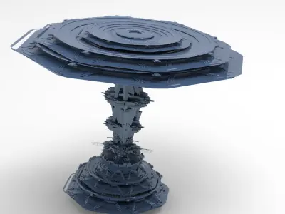 Dark Cyberpunk Ocean rig 2  3D model