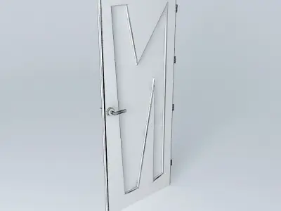 Letter N 3D door very detail with glass lock and hinger Free 3D model