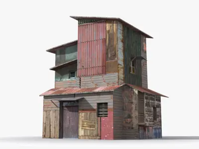 Slum x22 Low-poly 3D model