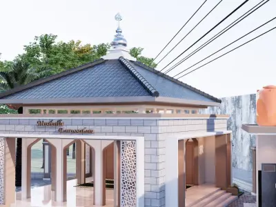 Modern Minimalist Mushola Mosque Room Prayer  3D model