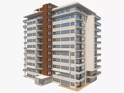 Apartment Building 6 Low-poly 3D model