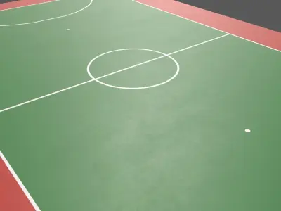PBR Multi Sports Game Court Floor Low-poly 3D model