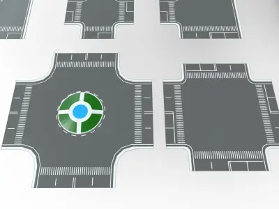 Bridge - Road Modules Low-poly 3D model