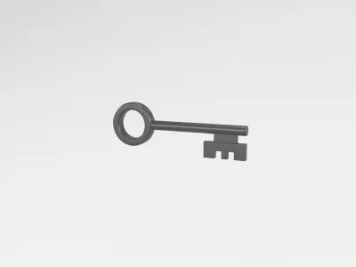 Cartoon Key v2 007 Low-poly 3D model