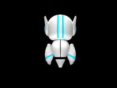  low polygon robot with bone binding Low-poly 3D model