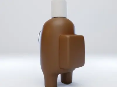 Among Us Toilet Paper Hat Character  3D model